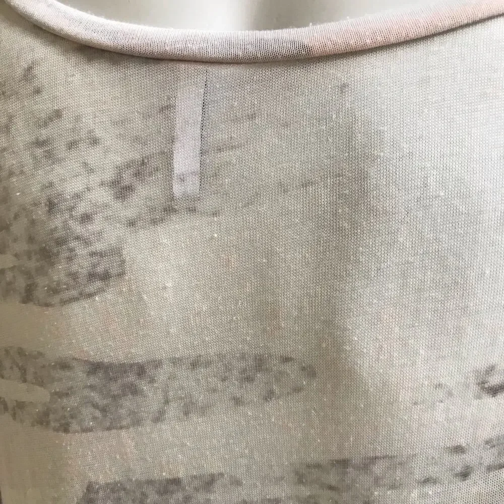 Z Supply Camo Burnout Sheer Short Sleeve Tunic Shirt with Pocket Women's Size M - Picture 6 of 8